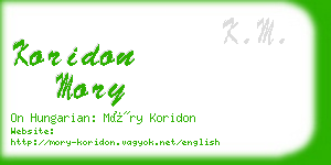 koridon mory business card